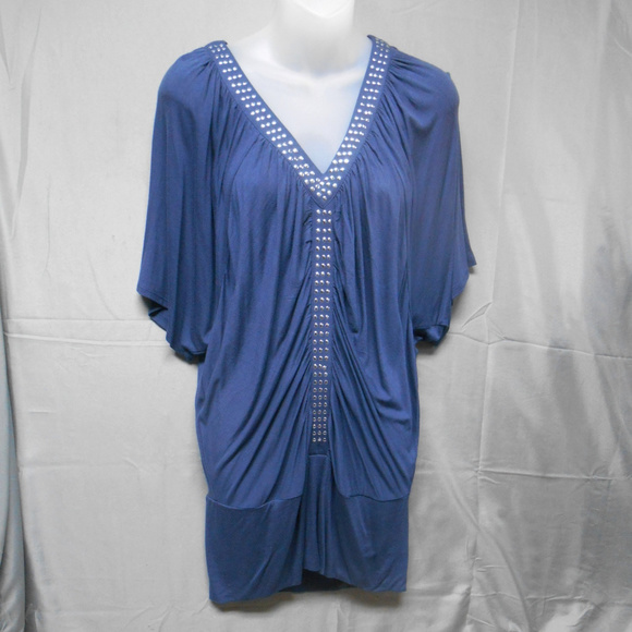 Willi Smith Tops - Willi Smith blue with gems top Large
